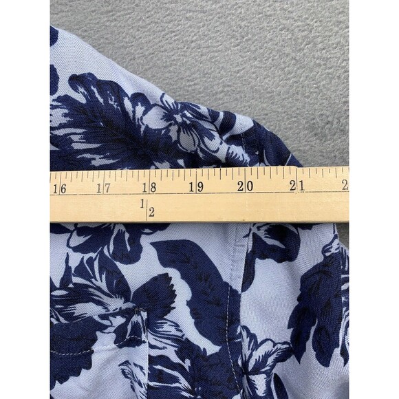 Good Life Short Sleeve Button Up Shirt 2XL Blue Floral 100% Silk Chest Pocket - Picture 4 of 13